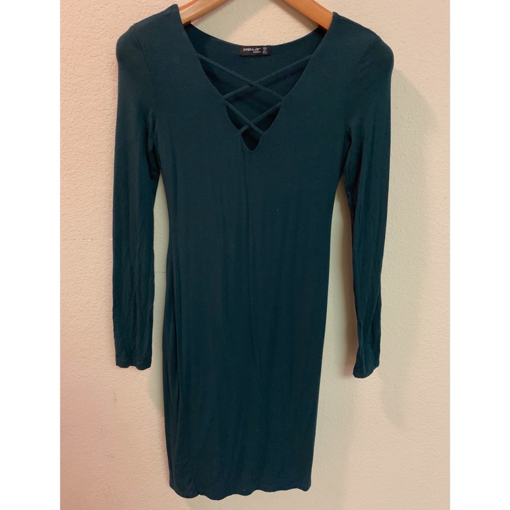 Long Sleeve Cutout Front Dress